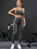 Women Seamless Gym Set High Waist Leggings & Sports Bra Workout Outfit