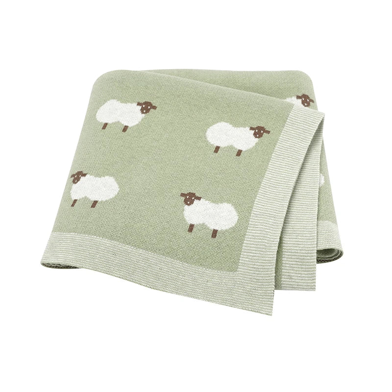 Knitted Baby Cotton Blanket Newborn Swaddle Wrap