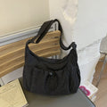 Nylon Shoulder Bag Plaid Tote Crossbody Drawstring Cloud Commuter Bag