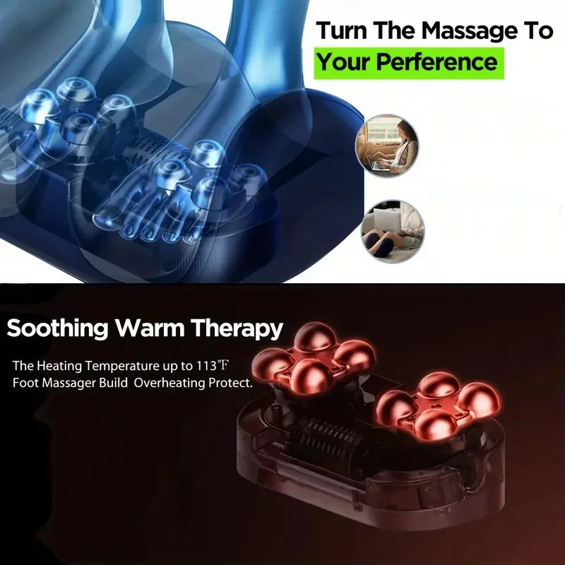 Electric Foot and Calf Massager with Heat Shiatsu Kneading for Relaxation