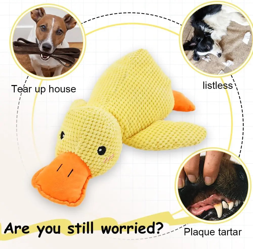 Duck Plush Dog Chew Toy with Quacking Sound