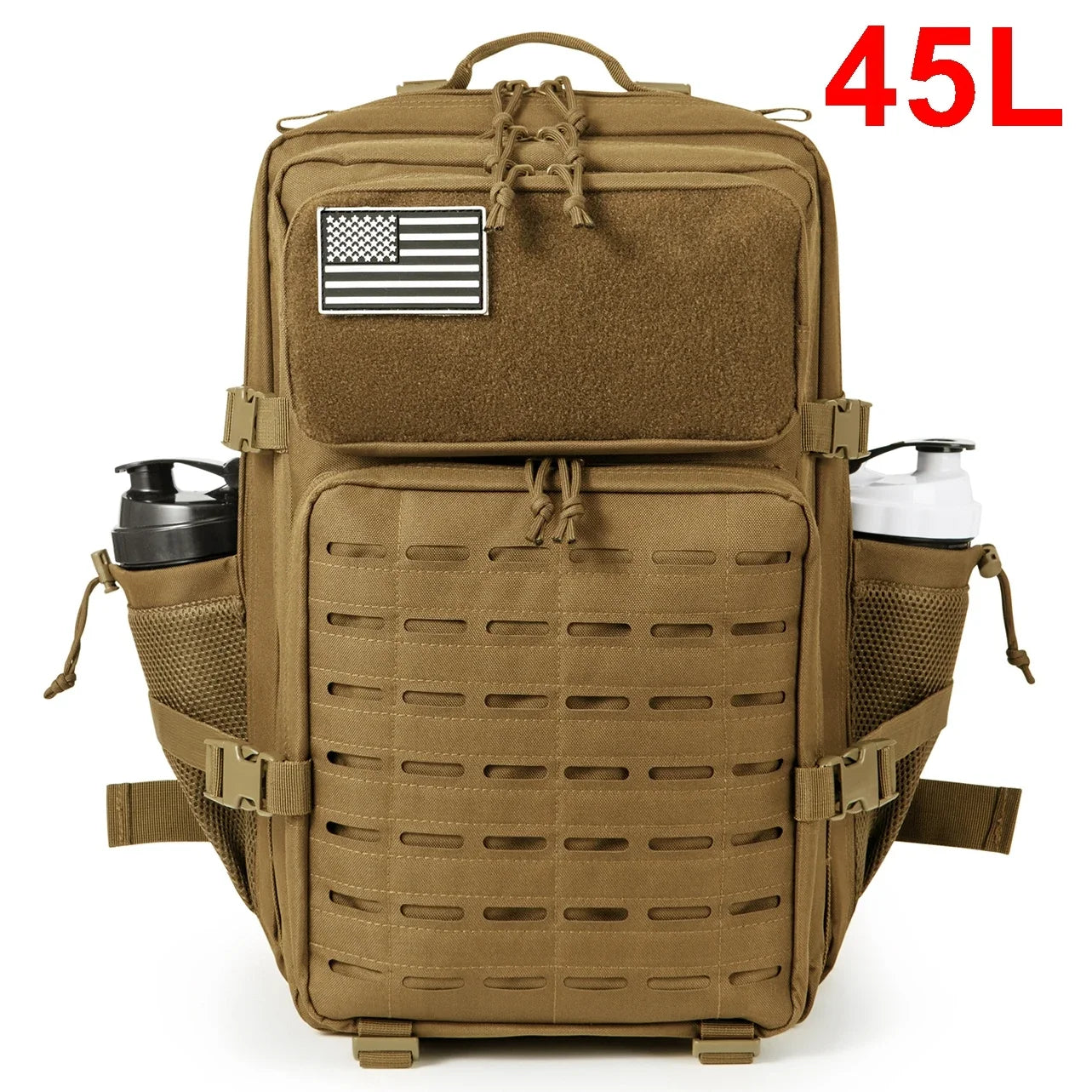 Tactical Backpack 25L 45L Outdoor Survival Hiking Rucksack with Bottle Holder