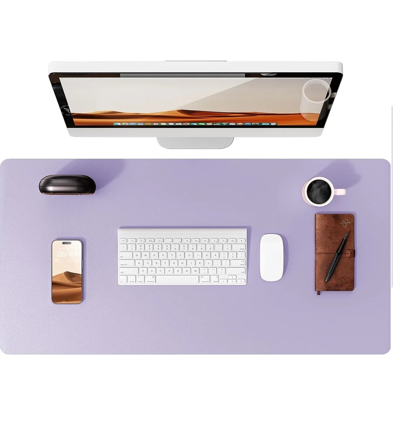 Large PU Leather Desk Mat Mouse Pad Non Slip Office Laptop Desk Protector