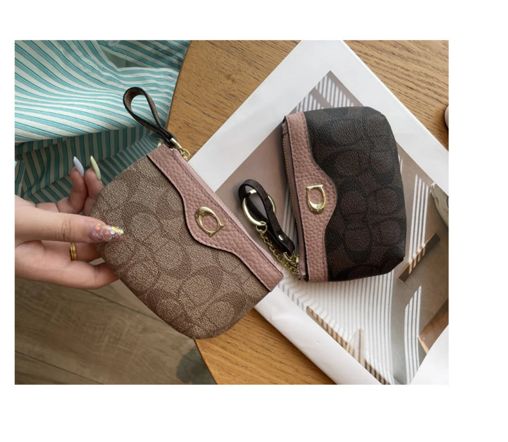 Women Mini Leather Wallet Coin Card Holder Small Storage Bag