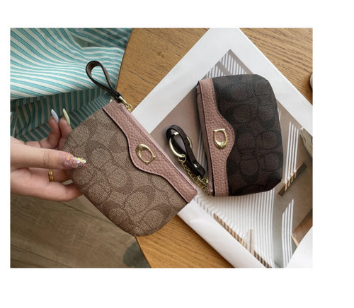 Women Mini Leather Wallet Coin Card Holder Small Storage Bag