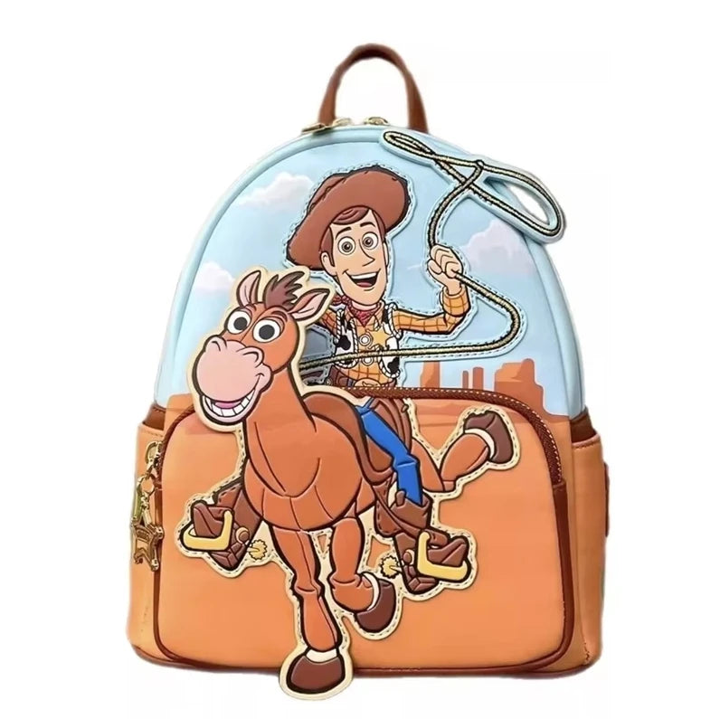 Disney Inside Out Sadness Cartoon Mini PU Leather Backpack Cute Girl Storage Bag