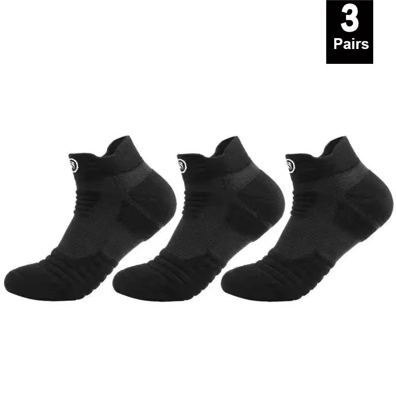 Men Compression Sports Socks High Elastic Breathable Basketball Cycling Running Tube Socks 1–3 Pairs