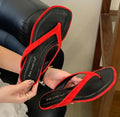 Women Square Toe Flip Flops Low Heel Beach Mules Casual Summer Sandals