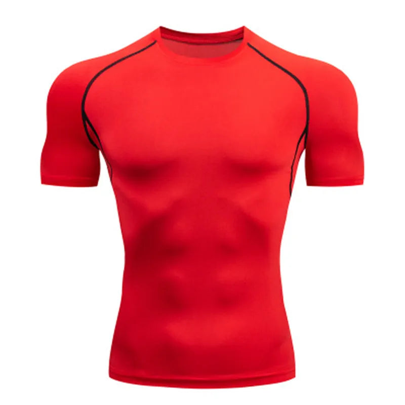 Men Compression Running T Shirt Breathable Gym Training Fitness Tight Sport Tee