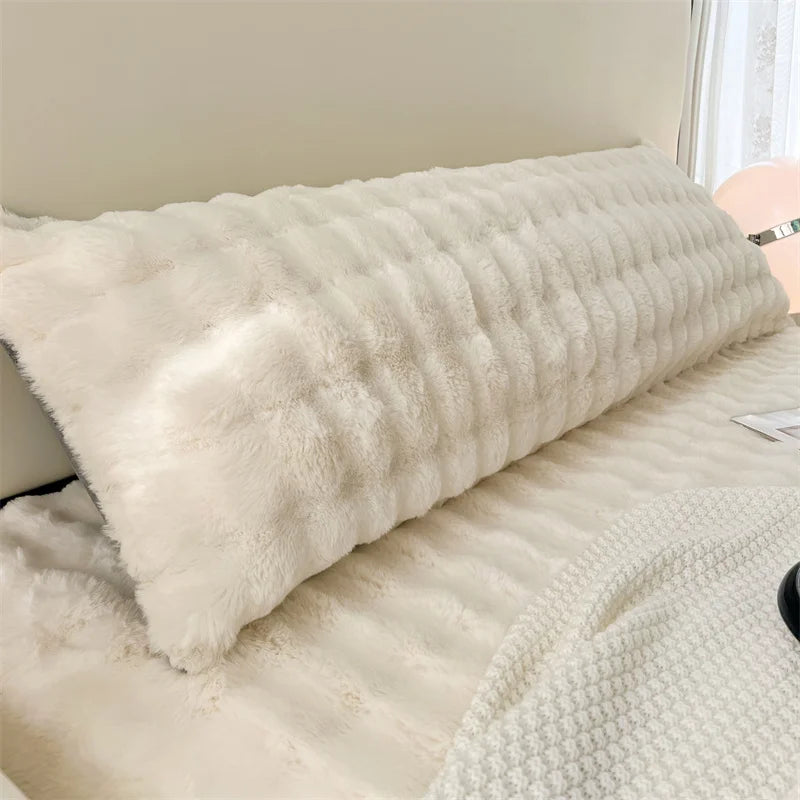 Solid Color Plush Long Pillowcase Soft Decorative Pillow Cover