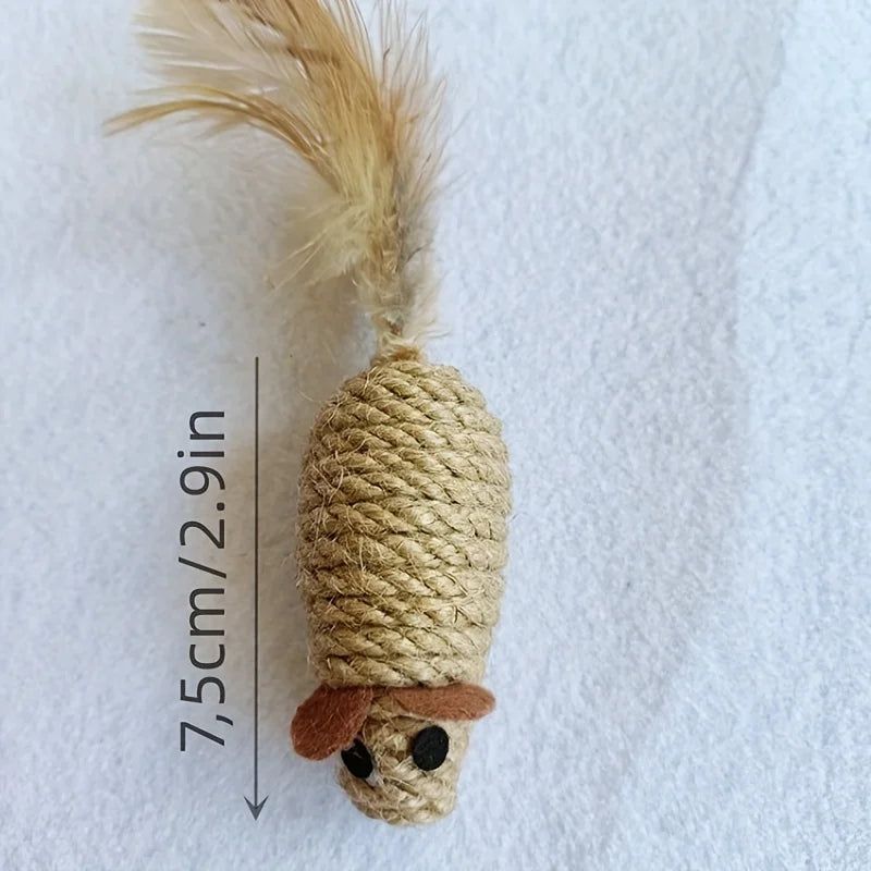 Sisal Mouse Cat Toy Bite Resistant Interactive Plush Toy