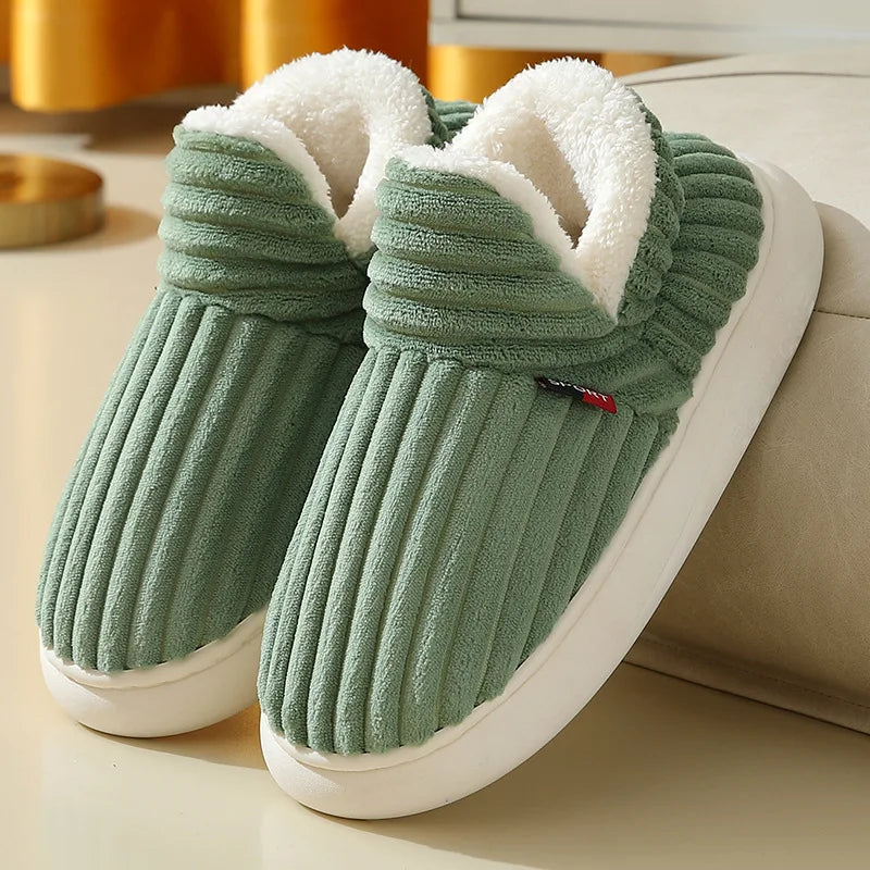 Cozy Plush Slippers Warm Fleece Lined Indoor House Shoes Soft Comfortable Winter Slippers for Men Women