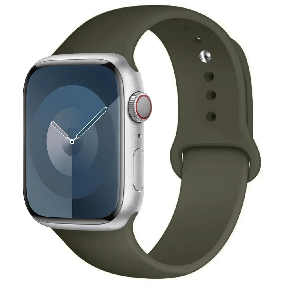 Silicone Apple Watch Band – Sport Strap Replacement for Apple Watch Series 3–9, SE & Ultra