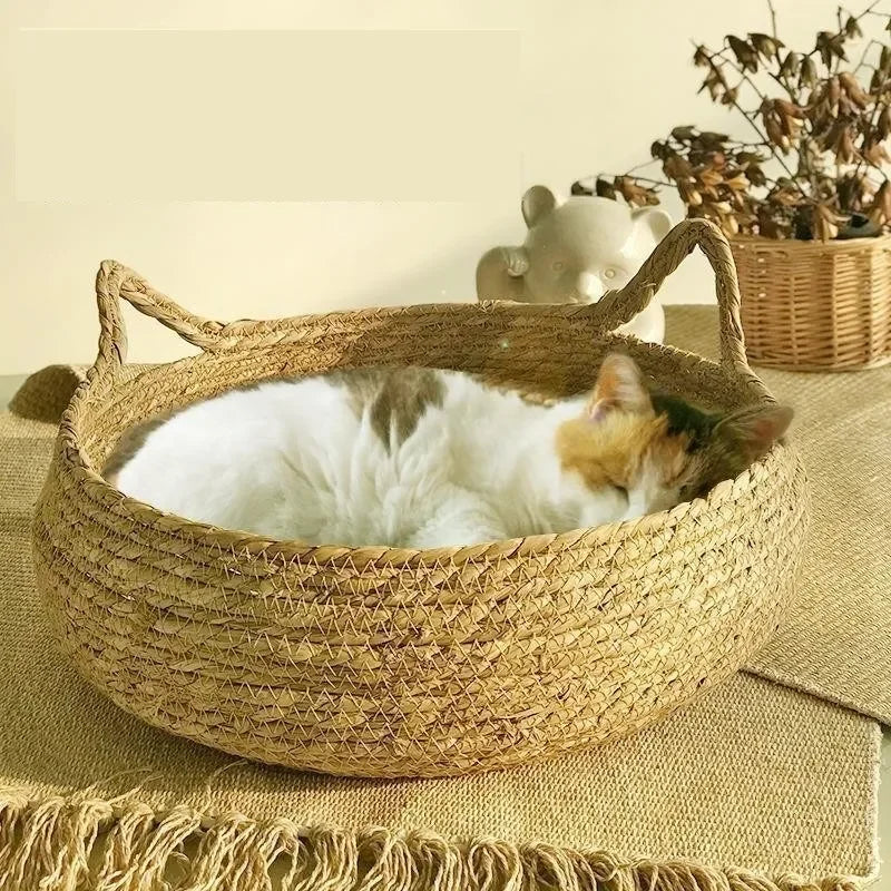 Woven Cat Nest Four Seasons Detachable Washable Warm Pet Bed Pad