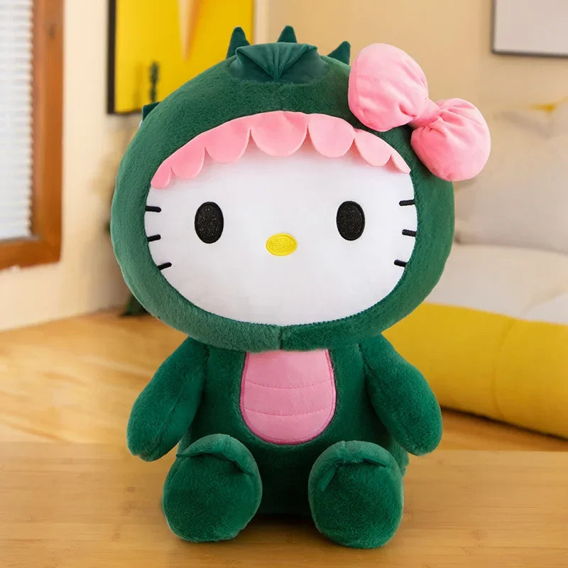 Hello Kitty Dinosaur Plush Pillow Kawaii Sanrio Cushion Toy 35CM