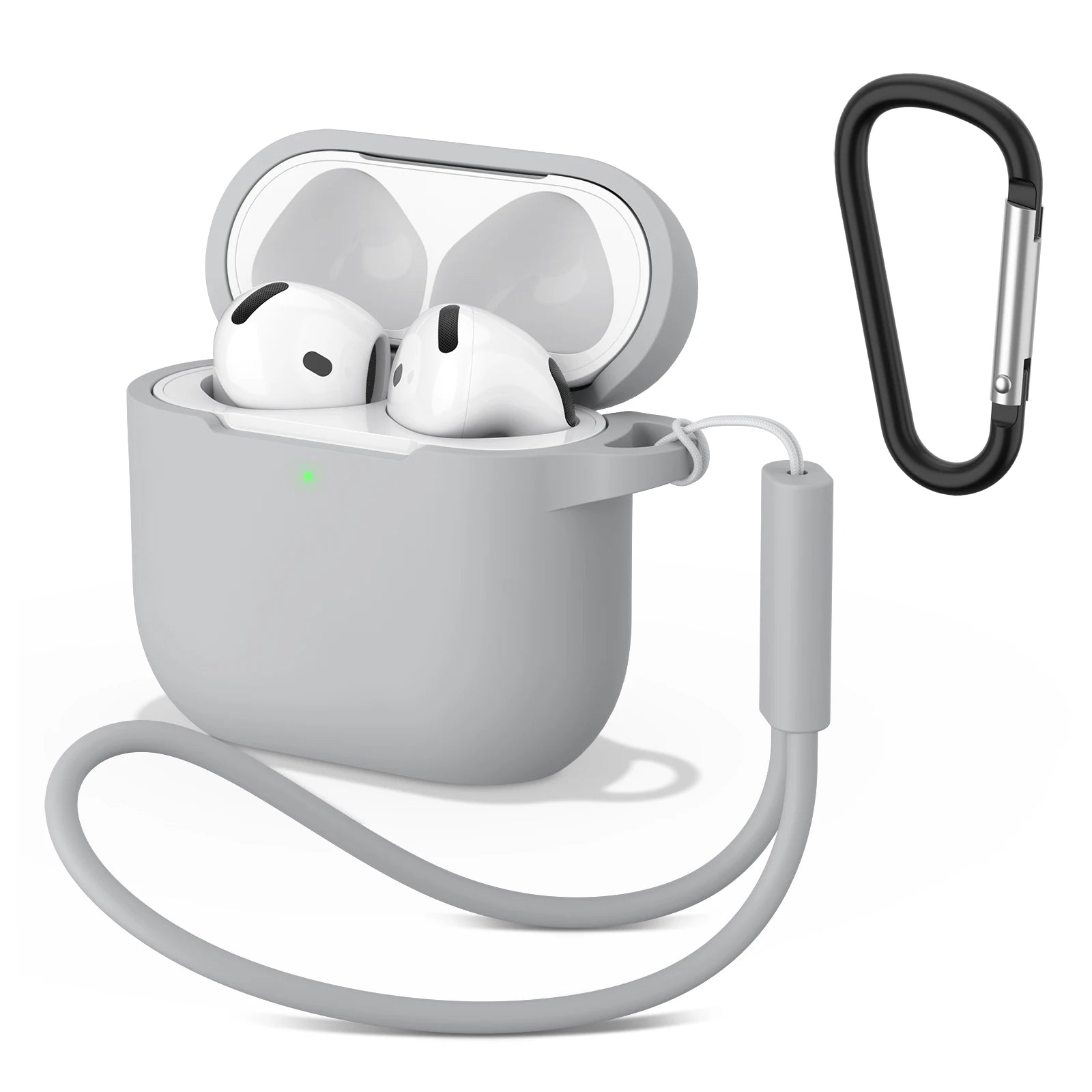 AirPods 4 Silicone Case with Strap & Carabiner Shockproof Protective Cover