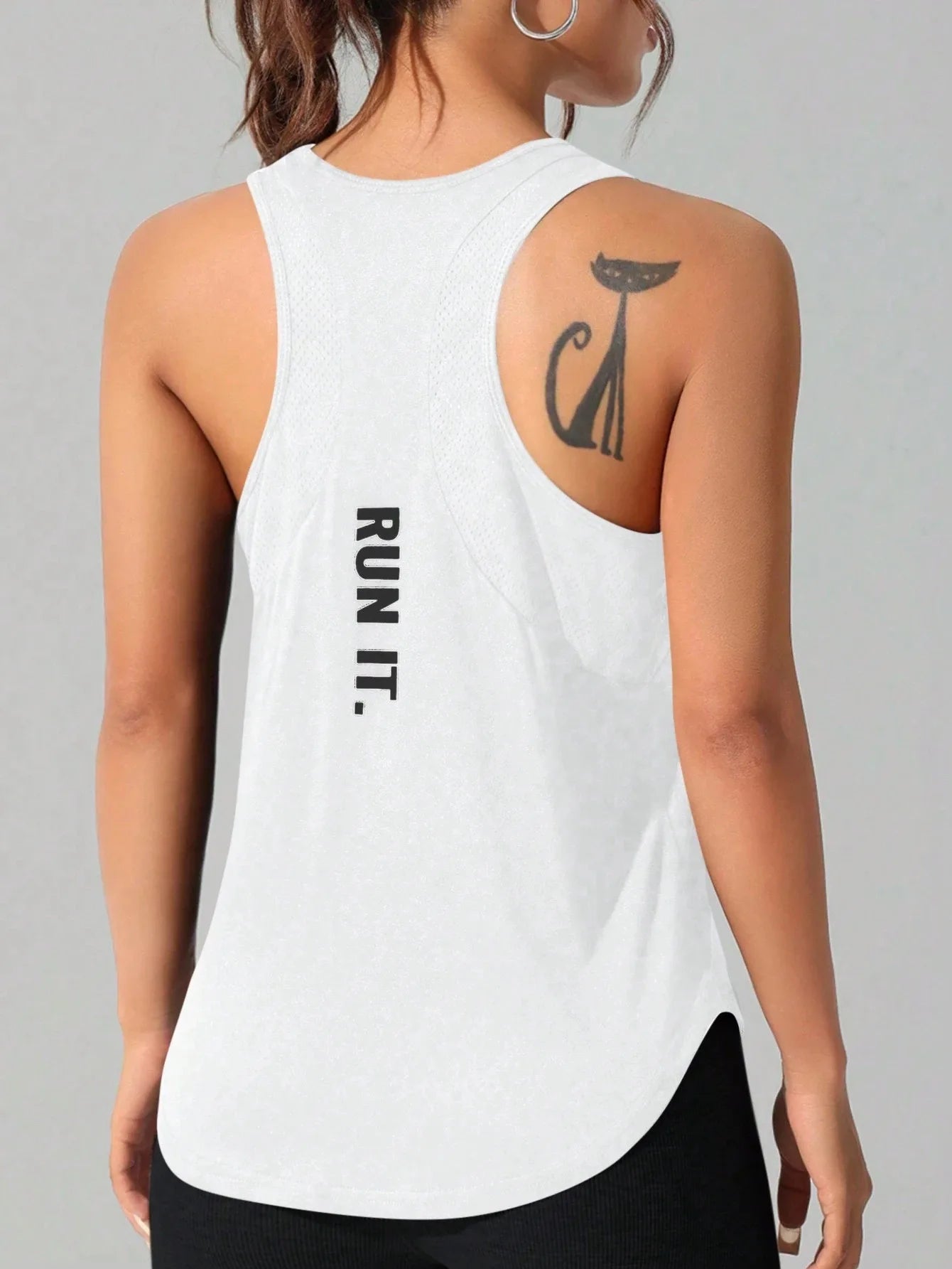 Women Quick Dry Gym Tank Top Breathable Mesh Workout Yoga Vest Sleeveless Fitness Shirt