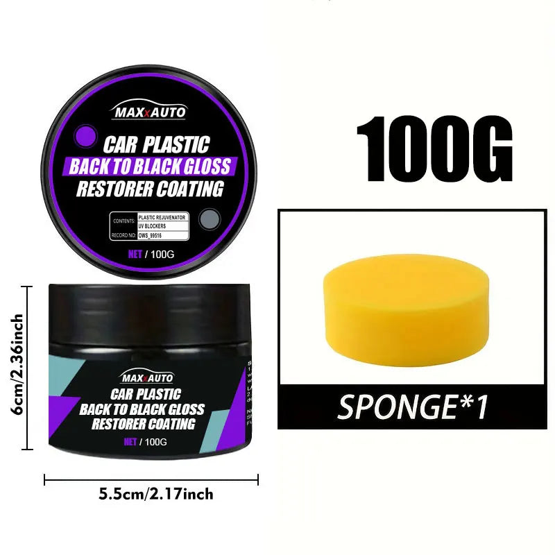 Car Plastic Restorer Cream – Restore Faded Trim to Deep Black Shine