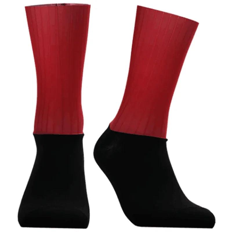 Anti Slip Silicone Aero Cycling Socks Men Breathable Running Bike Sports Socks