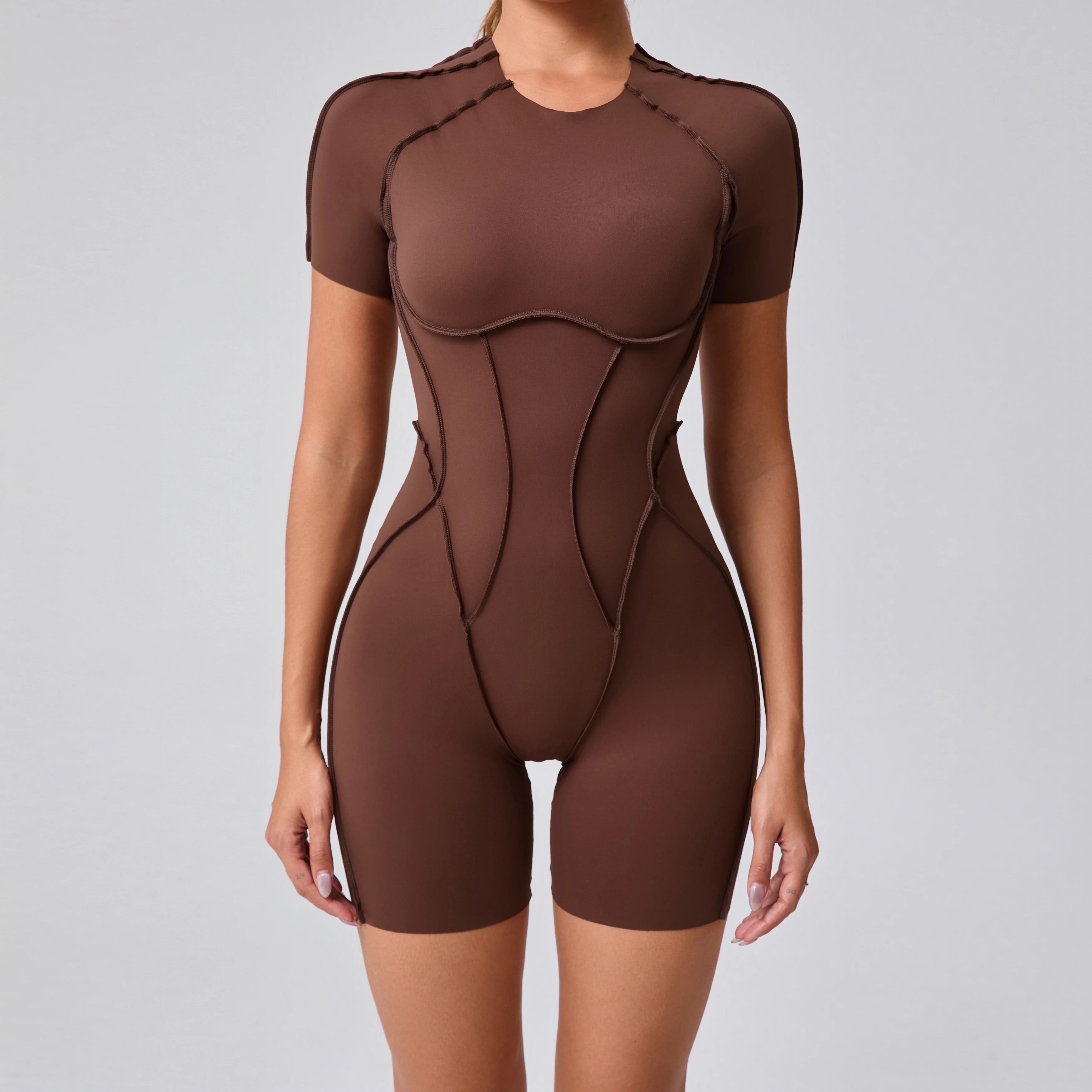 Women Backless Gym Jumpsuit Scrunch Yoga Sports Romper Fitness Outfit