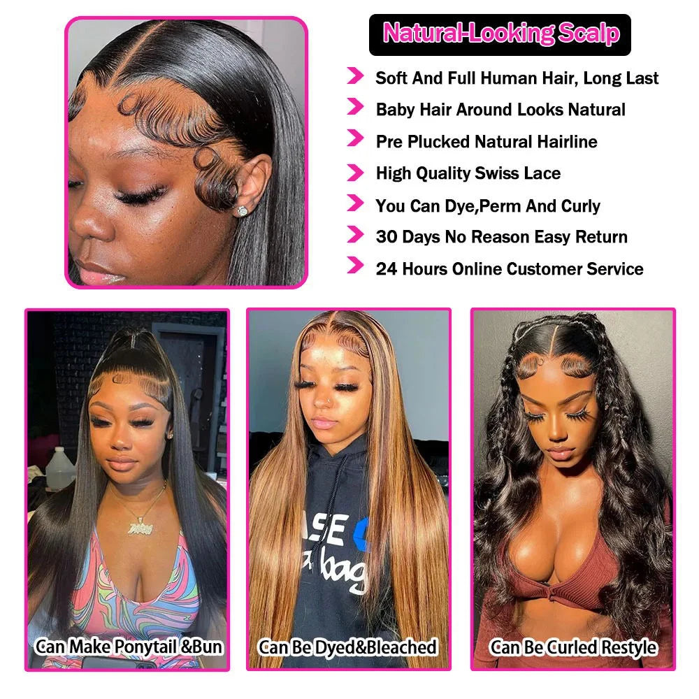 Silky Straight Wig – HD Lace Real Hair Look