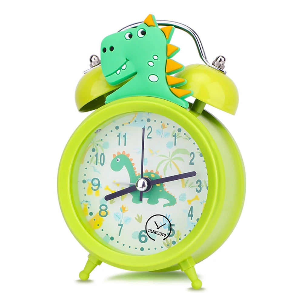 Cute Unicorn Alarm Clock Kids Double Bell Desk Clock with Backlight Cartoon Pink Bedroom Decor Gift