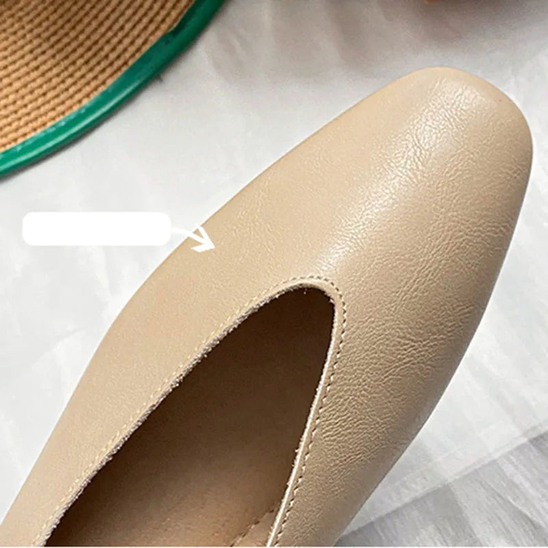 Women Square Toe Mary Jane Flats Low Heel Soft Sole Retro Casual Shoes