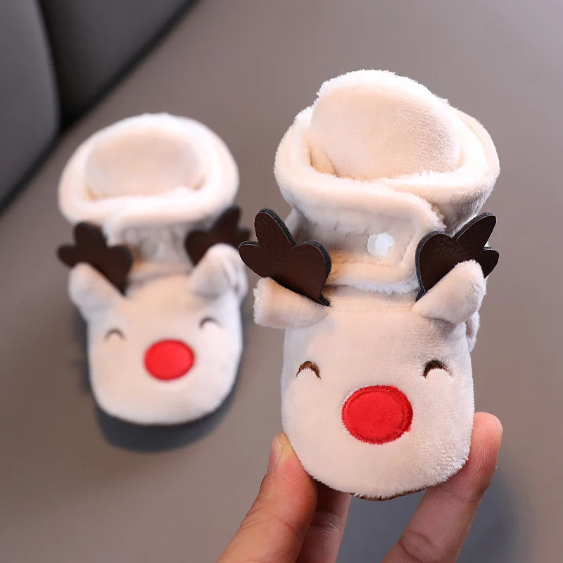 Baby Boys Girls Cute Cartoon Winter Booties Warm Non Slip First Walker Shoes