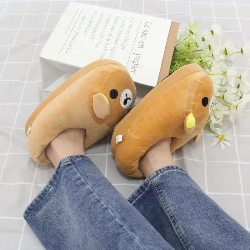 Cute Bear Cotton Slippers Warm Indoor Home Shoes