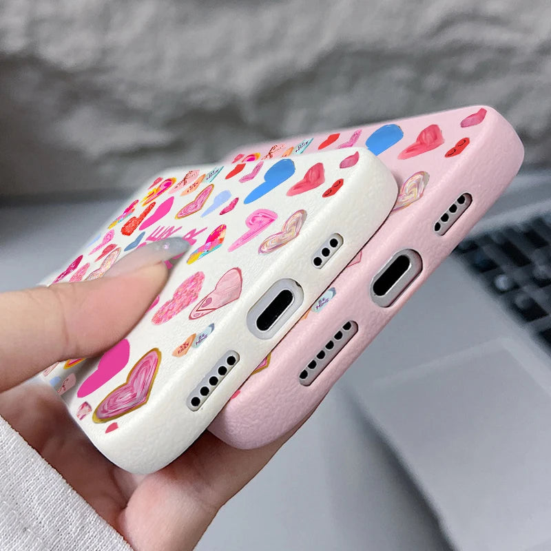 Heart Print Soft iPhone Case