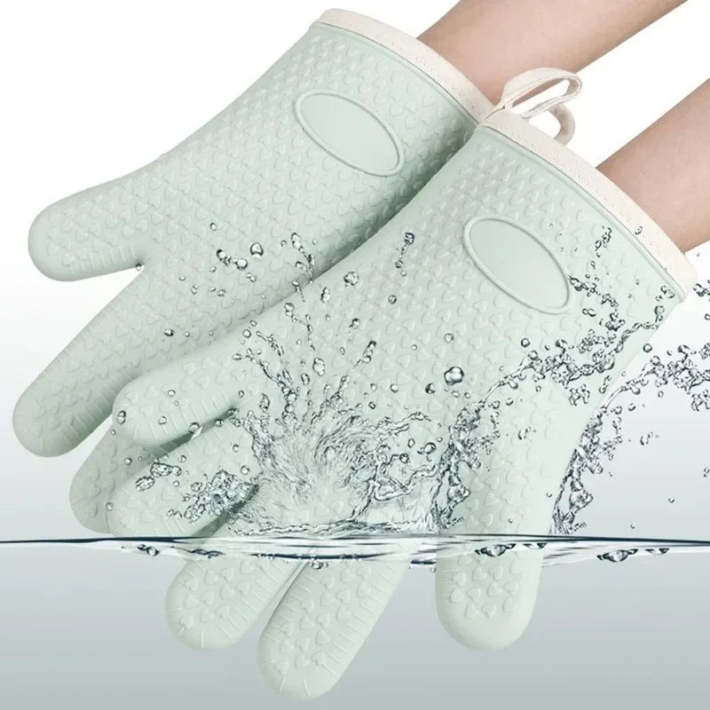 Silicone Oven Gloves – Heat Resistant Kitchen Gloves with Non-Slip Grip