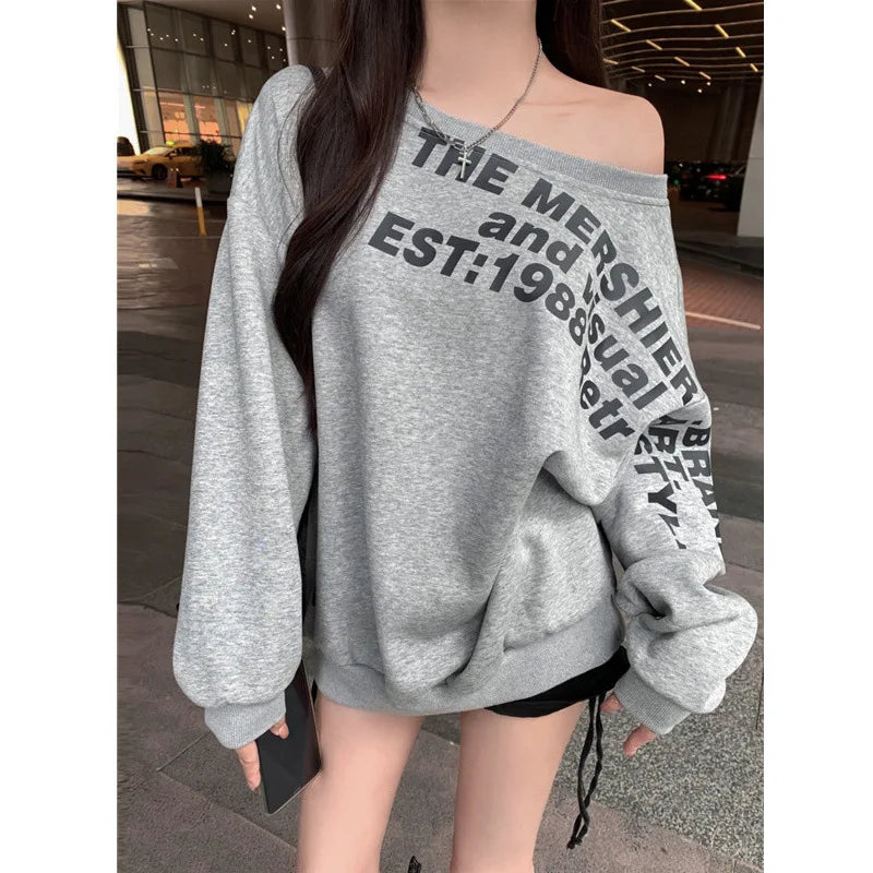 Off Shoulder Oversized T Shirt for Women