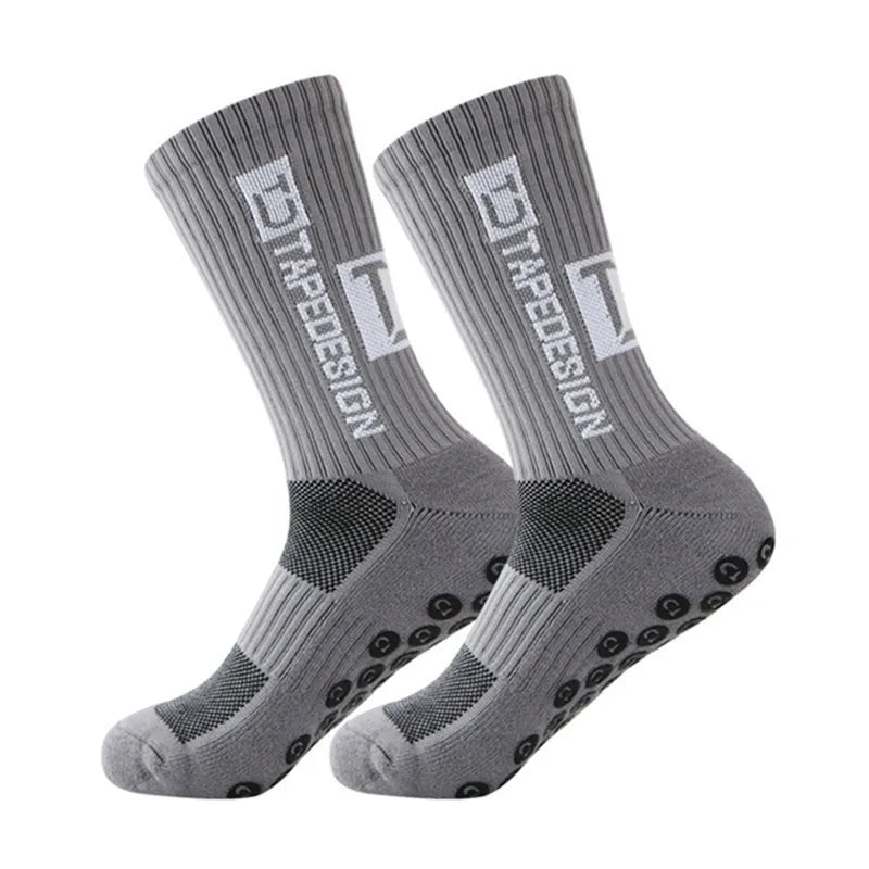 Anti Slip Football Socks Mid Calf Non Slip Grip Socks Men Women Sports Cycling Running Yoga Socks 1 Pair