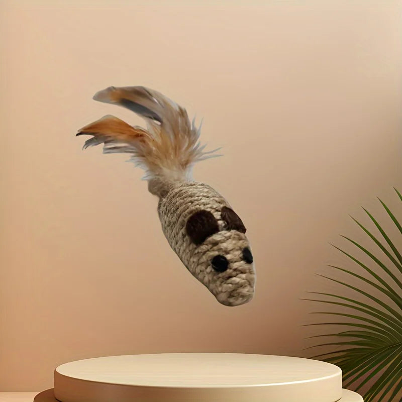 Sisal Mouse Cat Toy Bite Resistant Interactive Plush Toy