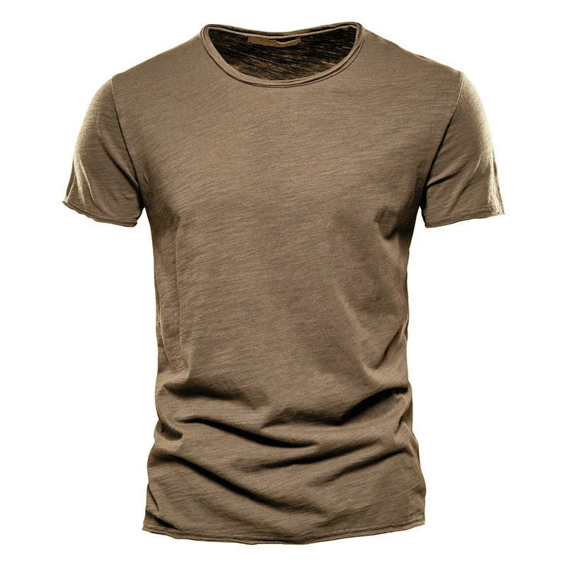 Men Cotton T Shirt Soft Casual Summer O Neck Short Sleeve Fitness Basic Tee