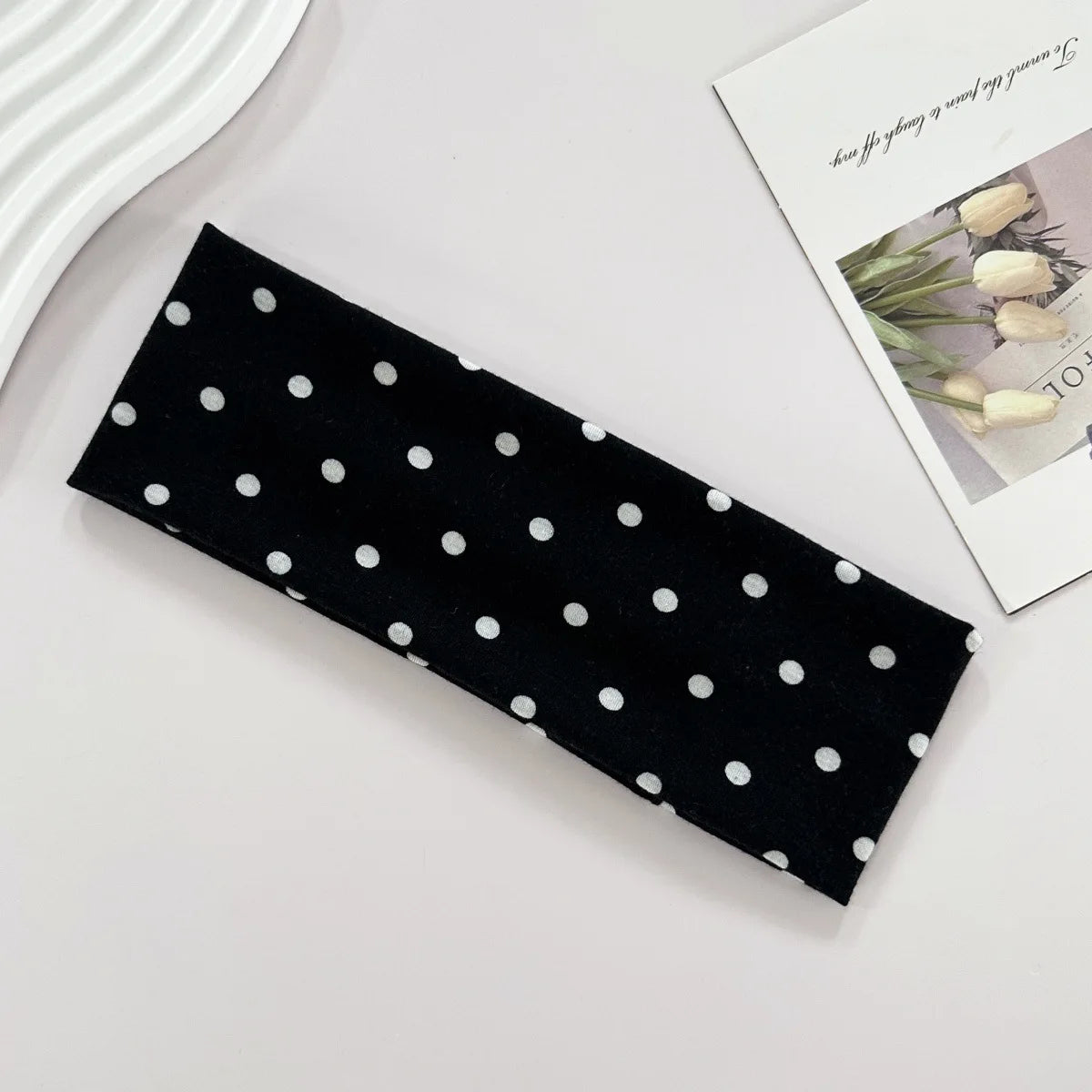 Polka Dot Yoga Headband Sweat Absorbent Sports Hairband