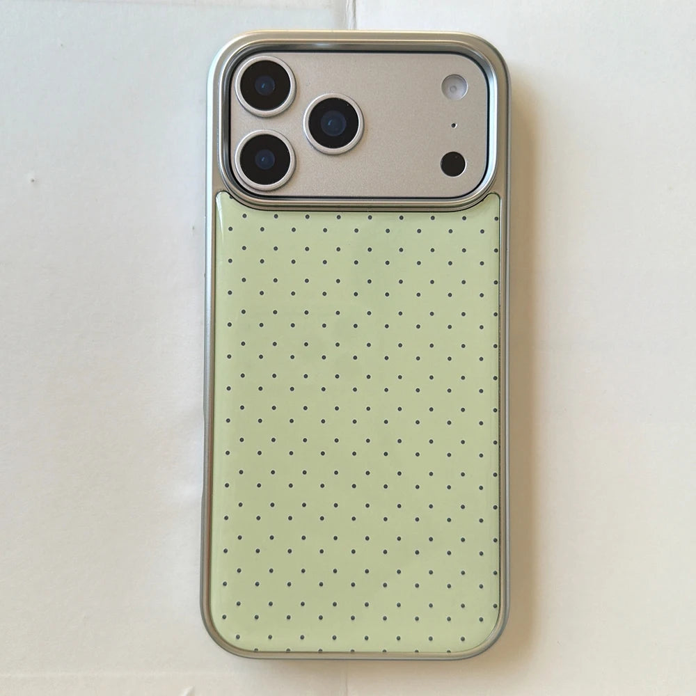 Polka Dot Electroplated Silver Shockproof iPhone Case