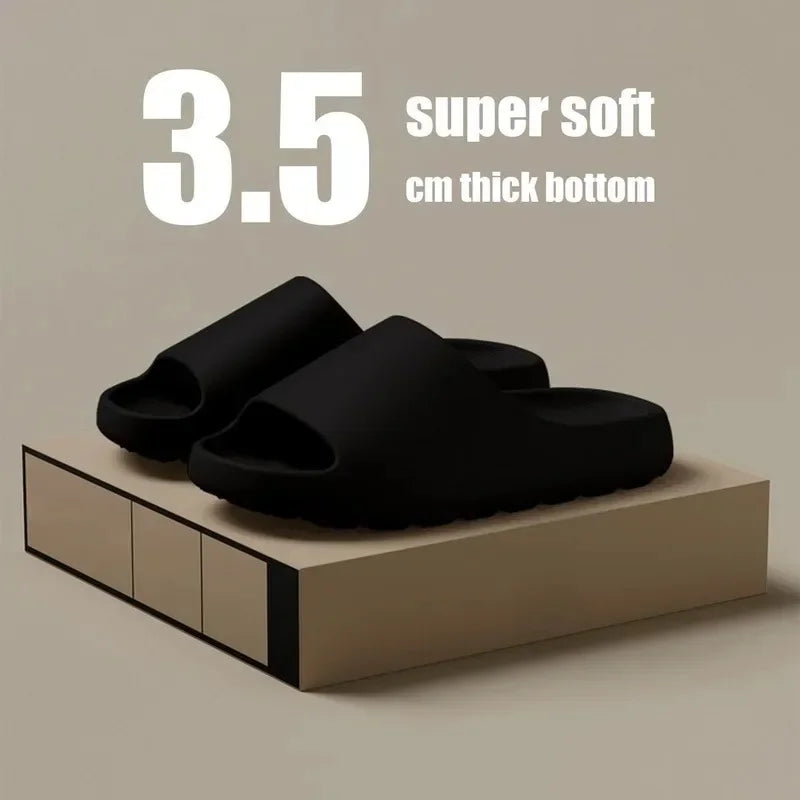 Cloud Slippers Thick Sole EVA Slides Non Slip Bathroom Slippers Soft Cushion Indoor Home Sandals Women Men