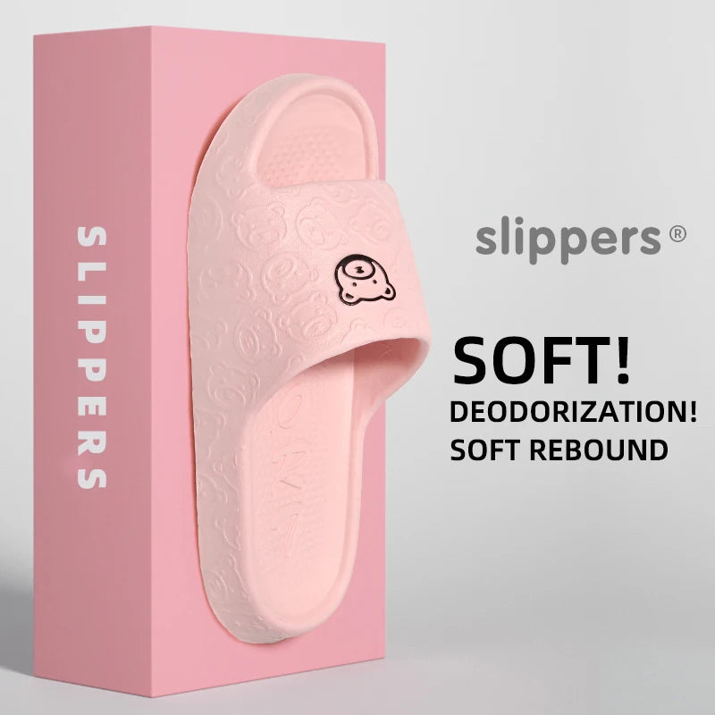 Non Slip Bathroom Slippers Women Soft EVA Shower Slides Indoor Home Sandals Anti Slip Summer Lightweight Slippers
