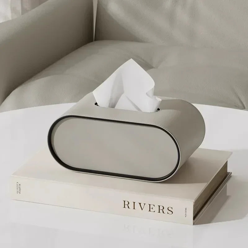 Leather Tissue Box Creative Desktop Napkin Storage for Living Room Bedroom