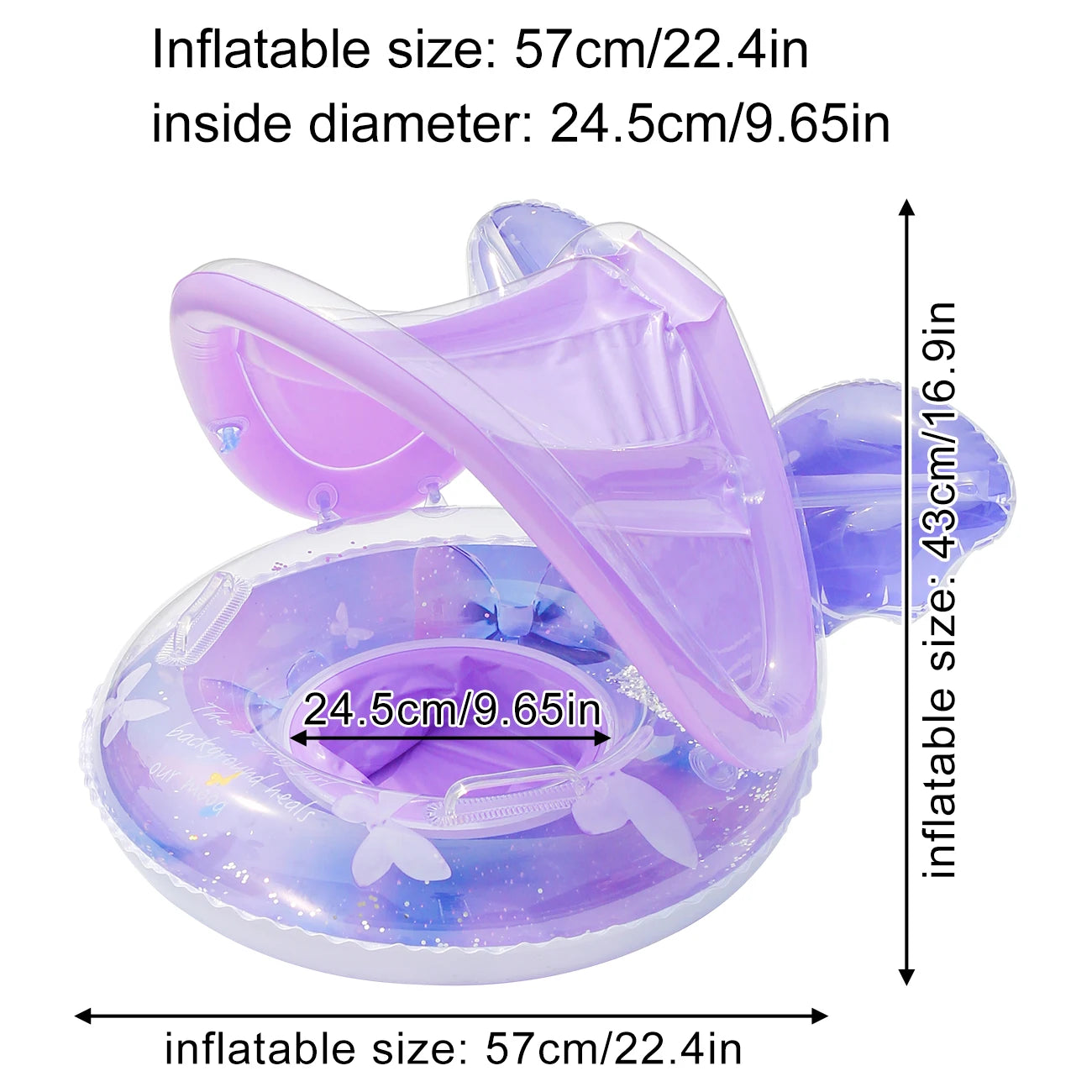 Inflatable Pool Float Ring with Canopy