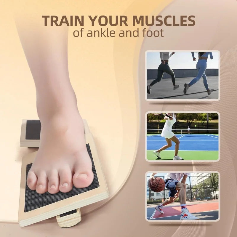 Wood Wobble Balance Board Ankle Strengthener for Physical Therapy