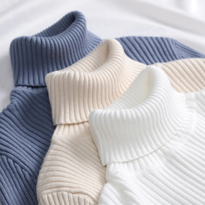 Women’s Soft Knit Turtleneck Sweater Autumn Winter Pullover Jumper