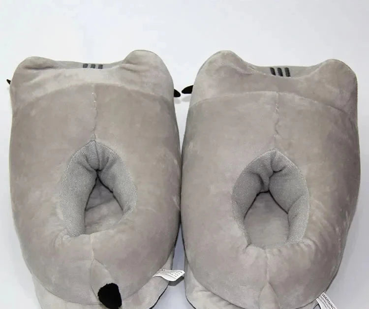 Cartoon Cat Plush Slippers Winter Warm Indoor Soft Full Covered Bedroom Shoes