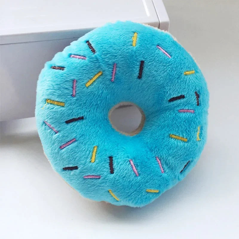 Donut Plush Squeaky Dog Toy for Small Medium Dogs