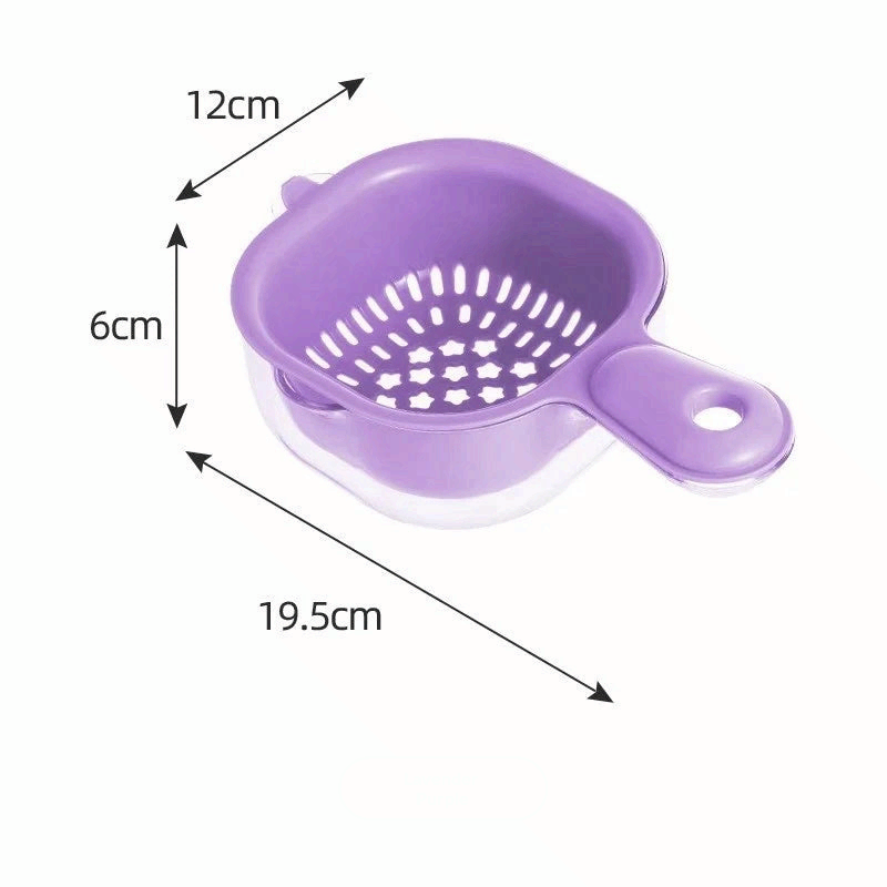 Double Layer Hanging Fruit Washing Drain Basket Kitchen Organizer
