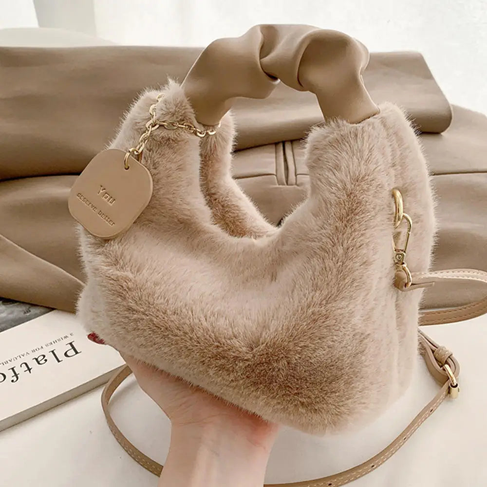 Women Pumpkin Plush Crossbody Shoulder Bag