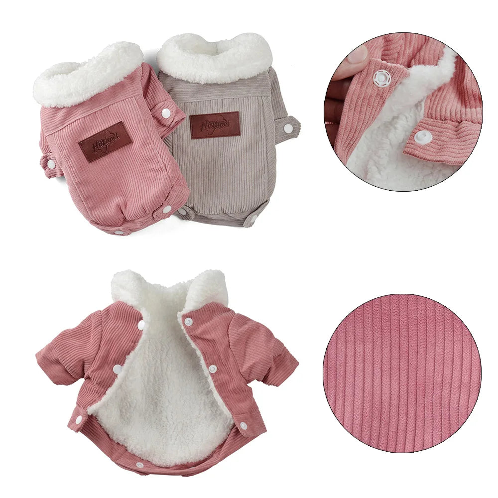Warm Fleece Dog Jacket Cozy Pet Coat
