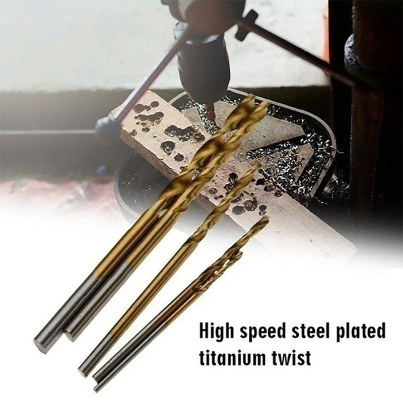 100PCS Titanium Drill Bit Set – High Speed Steel Multi-Size Drill Bits Kit for Wood, Metal & DIY