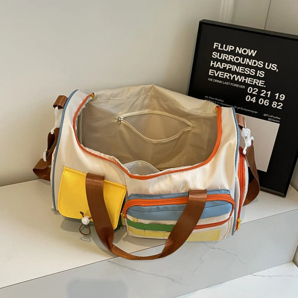 Unisex Travel Duffel Bag Gym Fitness Yoga Sports Bag Shoulder Crossbody Tote with Shoe Compartment